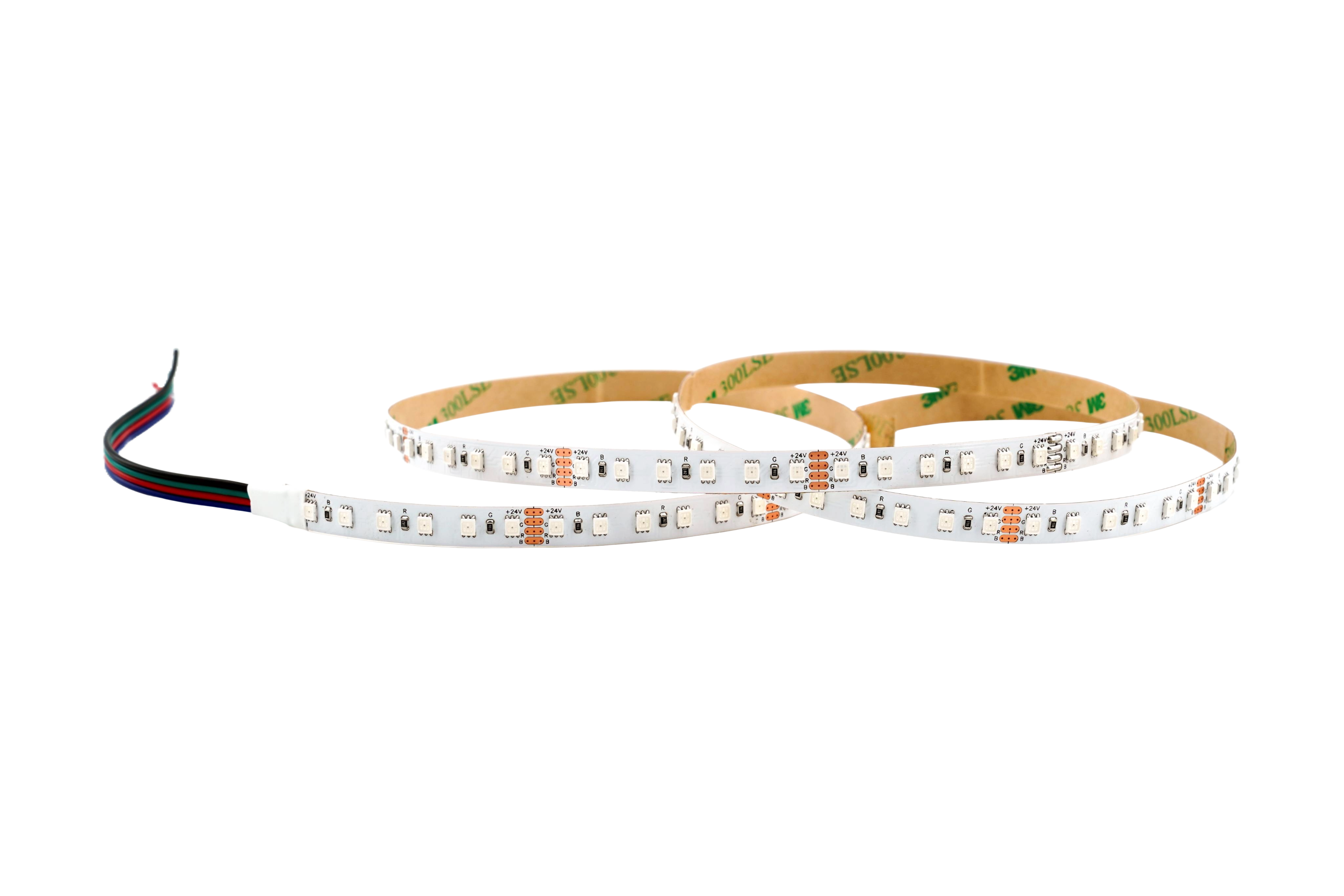 RGB LED-Streifen 10 mm – 60LEDs/m, 24 V, 14,4 W/m – Lichtband mit 120° Abstrahlwinkel
